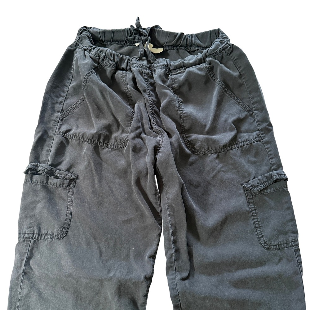 Thread Supply Tencel Lyocell Cargo‎ Pants Medium Black Drawstring Utility Jogger